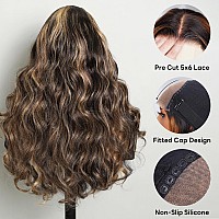 Superlook Balayage Wear And Go Glueless Wig Pre Plucked 12A 220 Density Highlight Lace Front Wig Human Hair 6X5 Pre Cut Ombre L