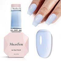 Melodysusie Jeweliver Gel Nail Polish 05Fl Oz Light Blue Jelly Gel Polish Sheer Translucent Nude Soak Off Uv Led Light Cure Sp