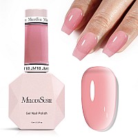 Melodysusie Jeweliver Gel Nail Polish 05Floz Rose Pink Jelly Gel Polish Nude Sheer Translucent Soak Off Uv Led Light Cure Gif