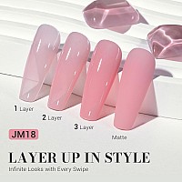 Melodysusie Jeweliver Gel Nail Polish 05Floz Rose Pink Jelly Gel Polish Nude Sheer Translucent Soak Off Uv Led Light Cure Gif