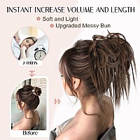 Lativ Messy Bun Hair Piece Scrunchie Extension Tousled Updo Hair Bun Hair Hairpieces Synthetic Chignon For Women Chestnut Brown