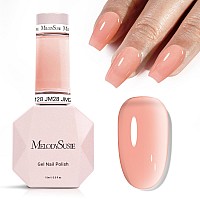 Melodysusie Jeweliver Gel Nail Polish 05Floz Translucent Pink Nude Nail Polish Sheer Soak Off Uv Led Light Cure Gift For Mani