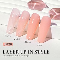 Melodysusie Jeweliver Gel Nail Polish 05Floz Translucent Pink Nude Nail Polish Sheer Soak Off Uv Led Light Cure Gift For Mani