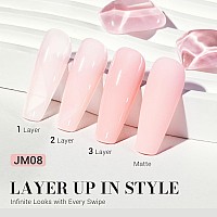 Melodysusie Jeweliver Nude Gel Nail Polish 05Floz Nude Jelly Gel Polish Sheer Translucent Soak Off Uv Led Light Cure Gift For