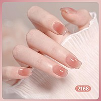 Gaoy Jelly Nude Pink Gel Nail Polish Of 6 Transparent Milky White Purple Shimmer Colors Sheer Gel Polish Kit For Salon Gel Manic