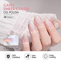 Gaoy Jelly Nude Pink Gel Nail Polish Of 6 Transparent Milky White Purple Shimmer Colors Sheer Gel Polish Kit For Salon Gel Manic