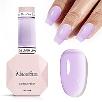 Melodysusie Jeweliver Gel Nail Polish 05Fl Oz Lavender Puprle Jelly Gel Polish Sheer Translucent Nude Soak Off Uv Led Light Cu