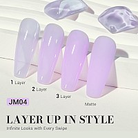 Melodysusie Jeweliver Gel Nail Polish 05Fl Oz Lavender Puprle Jelly Gel Polish Sheer Translucent Nude Soak Off Uv Led Light Cu