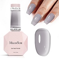 Melodysusie Jeweliver Jelly Gel Polish 05Fl Oz Dark Gray Gel Nail Polish Sheer Neutral Translucent Nude Soak Off Uv Led Light