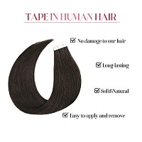 Sixstarhair Off Black Tape In Hair Extensions Black Brown Hair Extensions Seamless Tape In Extensions Remy Human Hair 20 Pieces