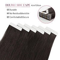 Sixstarhair Off Black Tape In Hair Extensions Black Brown Hair Extensions Seamless Tape In Extensions Remy Human Hair 20 Pieces