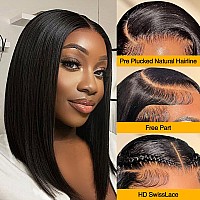 Bob Wig Human Hair 13X4 Hd Lace Front Wigs Human Hair Pre Plucked 180 Density Short Bob Wigs Lace Frontal Wig Glueless Wigs Braz