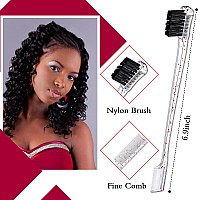 Geiserailie 3 Pcs Slick Back Hair Brush Set Bristle Edge Control Teasing Comb For Women Baby Kids Black Hair Clear Red