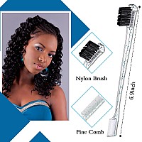 Geiserailie 3 Pcs Slick Back Hair Brush Set Bristle Hair Brush Edge Control Brush Teasing Comb For Women Baby Kids Black Hairc