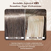 Full Shine Seamless Virgin Injection Tape In Hair Extensions Color 60 Platinum Blonde Injected Tape Ins Human Hair Extensions 24