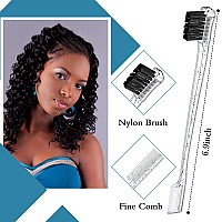 Geiserailie 3 Pcs Slick Back Hair Brush Set Bristle Hair Brush Edge Control Brush Teasing Comb For Women Baby Kids Black Hairc