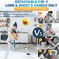 Electric Spin Scrubbercordless Cleaning Brush 3In1 Adjustable Detachable Exten Handle2 Rotat Speedshower Scrubber With 9 Re