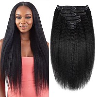 Seamless Clip In Hair Extensions Human Hair Invisible Pu Skin Weft Kinky Straight Seamless Clip Ins For Black Women Real Human H