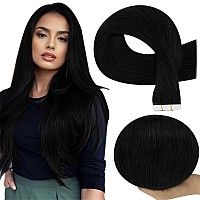 Full Shine Virgin Tape In Hair Extensions Human Hair Color 1 Jet Black Tape In Hair Extensions 16Inch Hair Extensions Tape In 20