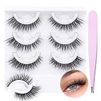 Wiwoseo Self Adhesive Eyelashes No Glue Needed Clear Band False Lashes Natural Look Lash Extensions Reuseable Self Adhesive Lash