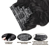 Goulus Seamless Clip In Hair Extensions Real Human Hair 8Pcs Body Wave Clip Ins For Black Women Brazilian Virgin Human Hair Exte