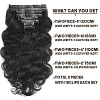 Goulus Seamless Clip In Hair Extensions Real Human Hair 8Pcs Body Wave Clip Ins For Black Women Brazilian Virgin Human Hair Exte