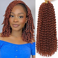 Ginger Passion Twist Hair 14 Inch Copper Red Passion Twist Hair Water Wave Crochet Hair 8 Packs Ginger Orange Braiding Hair 16 S