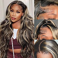 Ciyoo 13X6 Highlight Blonde Lace Front Wigs Human Hair Pre Plucked 1B27 Balayage Body Wave Wig 13X6 Hd Lace Frontal Wig 180 De