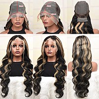 Ciyoo 13X6 Highlight Blonde Lace Front Wigs Human Hair Pre Plucked 1B27 Balayage Body Wave Wig 13X6 Hd Lace Frontal Wig 180 De