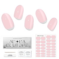 Adora Couture Semi Cured Gel Nail Strips 30Pcs Soft Pink Nail Wraps Kit For Women Glaze Nail Strips Gel Nail Stickers With