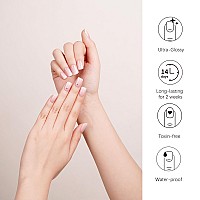 Danni Toni Semi Cured Gel Nail Strips Ombre Memory Pink White Gel Nail Stickers Natural Gel Nail Wraps 28 Stickers