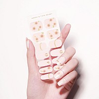 Danni Toni Semi Cured Gel Nail Strips Flowers Back To Spring Nude Gel Nail Stickers Spring Gel Nail Wraps 28 Stickers