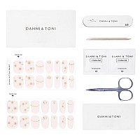 Danni Toni Semi Cured Gel Nail Strips Flowers Back To Spring Nude Gel Nail Stickers Spring Gel Nail Wraps 28 Stickers