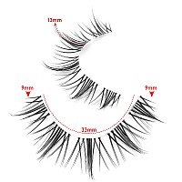 Outopen 10 Pairs Manga Lashes Korean Asian Lashes Anime Eyelashes Japanese Makeup Fake Lashes Spiky False Eyelashes