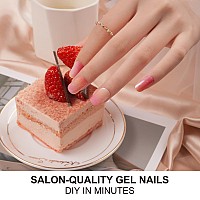 Danni Toni Semi Cured Gel Nail Strips Pink Ombre Sunset Breeze Glitters Gel Nail Stickers Tiedye Semicured Gel Nail Wraps 2