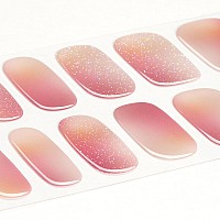 Danni Toni Semi Cured Gel Nail Strips Pink Ombre Sunset Breeze Glitters Gel Nail Stickers Tiedye Semicured Gel Nail Wraps 2