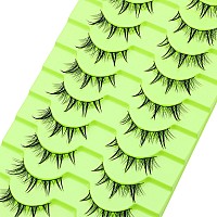 Outopen 10 Pairs Manga Lashes Korean Asian Lashes Anime Eyelashes Japanese Makeup Fake Lashes Spiky False Eyelashes