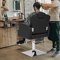 Giantex Barber Chair, Salon Chair With Adjustable Seat Height, 360Swivel, Heavy Duty Hydraulic Pump, Salon Chair For Hair Stylist Barbershop Spa Beauty Makeup Station, Support Up To 330 Lbs