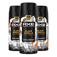 Axe Fine Fragrance Collection Premium Body Spray Black Vanilla With Orange Sandalwood 3 Count With 72H Odor Protection Aluminu