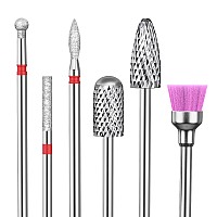 Nail Drill Bits Set 6Pcs Tungsten Carbide Nail Drill Bits For Acrylic Gel Nails 332 Inch Drill Bits For Electric Nail Drill M