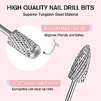 Nail Drill Bits Set 6Pcs Tungsten Carbide Nail Drill Bits For Acrylic Gel Nails 332 Inch Drill Bits For Electric Nail Drill M