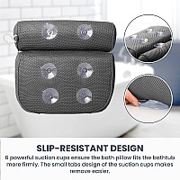 Luxstep Bath Pillow Bathtub Pillow With 6 Nonslip Suction Cups For Headneck And Back Support Extra Thick And Soft Air Mesh Sp