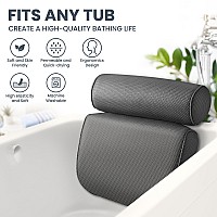 Luxstep Bath Pillow Bathtub Pillow With 6 Nonslip Suction Cups For Headneck And Back Support Extra Thick And Soft Air Mesh Sp