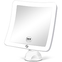 Fabuday 30X Lighted Magnifying Mirror Upgraded Lighted Makeup Mirror With Magnification Led Magnified Mirror With Suction Cup