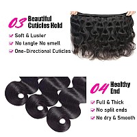 Hellosh 12A Human Hair Bundles 24 26 28 Inch Body Wave Bundles Human Hair 100 Unprocessed Brazilian Virgin Hair 3 Bundles Human