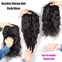 Hellosh 12A Human Hair Bundles 24 26 28 Inch Body Wave Bundles Human Hair 100 Unprocessed Brazilian Virgin Hair 3 Bundles Human