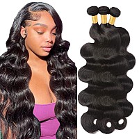 Hellosh 12A Human Hair Bundles 20 22 24 Inch Body Wave Bundles Human Hair 100 Unprocessed Brazilian Virgin Hair 3 Bundles Human