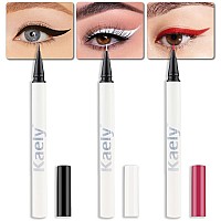 Evpct 3Pcs Black White Red Waterproof Colored Eyeliner Liquid Eye Liner Set Long Lasiting Fine Speed Dry Colorful Liquid Eyeline