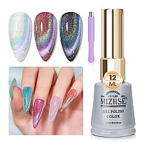 Mizhse Pink Cat Eye Gel Nail Polish 12Ml Nude Glitter Magnetic Gel Polish Smooth Soak Off U V Led Moonlight Cats Eye Gel Polish