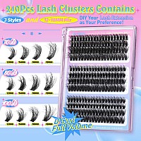 Jimire Fluffy Eyelash Extension Kit Volume Lash Clusters Kit Wispy Lash Extensions Kit With Lash Bond And Seal Lash Tweezers D